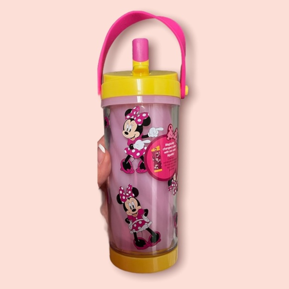 Disney  Minnie Mouse 10.8oz Color Changing Tumbler w/Handle & Straw